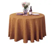 Tablecloth Tear Resistant No Fading Polyester Washable Round Tablecloth for Kitchen Light Coffee