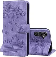 [AsWant] Wallet Case for Samsung Galaxy A54 5G - Premium Leather Flip Protective Galaxy A54 Case Magnetic Cover with Stand Function (Purple)