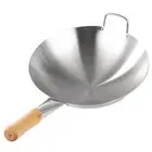 Non-coated Frying Pan Wok NonStick Cooking Pot Stainless Steel Wok Gas Stoves