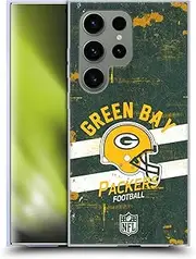Head Case Designs Officially Licensed NFL Helmet Distressed Green Bay Packers Logo Art Soft Gel Case Compatible with Samsung Galaxy S24 Ultra 5G