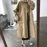 在飛比找Yahoo!奇摩拍賣優惠-CARDI 女裝 正韓 流 休閒單排釦風衣 風衣 排釦 風衣