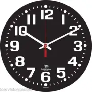 Chicago Lighthouse 16.5" Low Vision Quartz Wall Clock - Black Face with White #