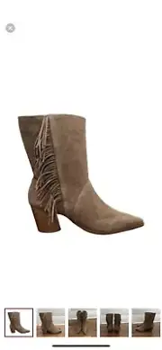 New Bernardo Anthropologie Felix Suede Fringe Boots 8.5
