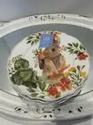 The Prairie Bunny Rabbit Floral MELAMINE Dinner Plates Set 4 Rachel Ashwel RARE
