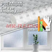 3FTx4FT Clear Cat Eye Frosted Film Glass Home Bathroom Window Security Privacy