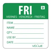 VOGUE (PACK OF 250) DISSOLVABLE DAY OF THE WEEK LABELS FRIDAY GH355