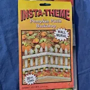 PUMPKIN PATCH BACKDROP 30FT Plastic Fall Autumn Thanksgiving Halloween Party