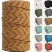4mm 109yards Macrame Cord Coffee Cotton Rope for Wall Hanging Plant Hangers C...