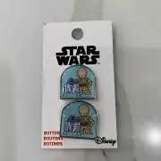 Star Wars R2-D2 & C-3PO Buttons New