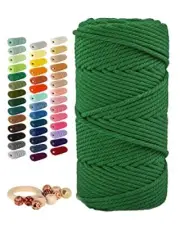 Macrame Cord 5mm x 109 Yards, 100m Colorful 5mm x 109yds Emerald Green
