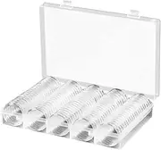 Angoily 100pcs Transparent Coin Capsules Holder Storage Box Coin Protector Case for Collectors with Storage Box and Protection