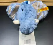 Steiff Soft and Cuddly Blue Elephant - 5" Plush Toy Rattle - Authentic Steiff