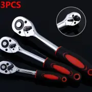 3PCS Socket Wrenches 1/4" 3/8" 1/2" QUICK RELEASE Heavy Duty Ratchet Spanner Set