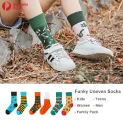Kid Women Men Novelty Socks Funky Uneven Cotton Sox Animal Design Family Pack