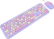 CHICAMPERA 1 Set Wireless Keyboard Mouse USB Connection Range Comfortable Typing Position for Office School Use Includes Keyboard Mouse