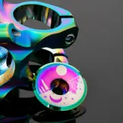 Multicolor Oil Slick Aluminium Headset Stem Top Cap Easy to Install on Bikes