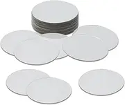 QEEYON 20Pcs Mini Acrylic Mirror Tiles, 3 inch Self Adhesive Round Mirror Stickers Mosaic Tiles, Small Decorative Mosaic Mirror Sheets Circles for DIY Crafts, Wall Decor, Jewelry Making