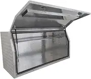 Aluminium Checkerplated Silver Weather Proof Metal UTE Toolbox Full Open Door 145CM X 50CM X 70CM
