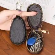 Men Leather Car Key Chain Bag Smart Key Holder Cover Remote Fob Zipper Case