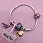 NEW Disney x Pandora Cinderella Triple Charm Bracelet Set