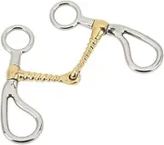PerGar Stainless Steel Snaffle Bit, 125mm Horse Mouth Bit, Horse Snaffle Bit, Snaffle Bit with Copper Joint, Anti Biting Loose Ring Snaffle for Training Equestrian Equipment