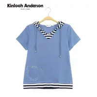 在飛比找momo購物網優惠-【Kinloch Anderson】條紋連帽假兩件上衣 金安