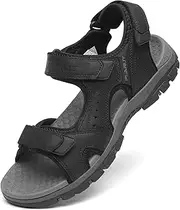 [FLARUT] Men's Sport Sandals Outdoor Hiking Sandals Closed Toe Mesh Athletic Lightweight Trail Walking Casual Sandals Water Shoes