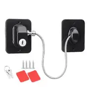 Refrigerator Door Lock Set with Keys Child Proof No Tools Needed Fridge Safety black A