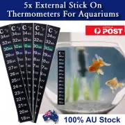 5 x Aquarium Thermometer Sticker Temperature Strip Dual Scale External Stick On