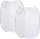 2 PCS Collapsible Mesh Laundry Basket Pop up Laundry Hamper-Easy Storage,Ideal f