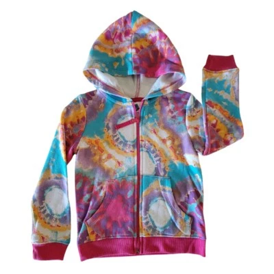 GIRL's Full Zip Hooded Jacket / Tie Dye / Multicolor