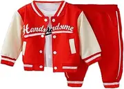 WIAINIBIBI Autumn long sleeved jacket three piece set, baby spring outfit, trendy baseball suit set, children's clothing