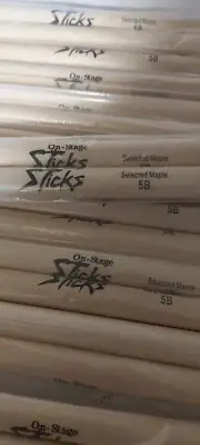 On-Stage 5B Maple Drum Sticks 9 Pair NlB
