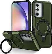 [YOUULAR] Stand Phone Case for Samsung Galaxy A53 5G Hard PC+Soft TPU+Fulcrum Bracket Phone Case Shockproof Anti-Drop Protective Phone Cover Military Cases Bult-in Hidden Bracket ArmyGreen