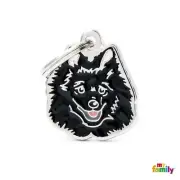 My Family Friends Italian Spitz Black Cute Dog Name Id Tag Charm
