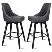 4x ALFORDSON Bar Stools Metal Swivel Dark Grey