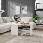 NNEVL Coffee Table White 90x60x46.5 cm Chipboard