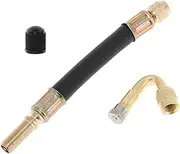 X AUTOHAUX 1set 45 Degree Copper Tire Valve Extension with Flexible Plastic 125mm Tyre Valve Stem Extender for Car Motorcycle RV Truck Bike