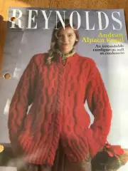 REYNOLDS Knitting Pattern #472 Andean Alpaca CABLE CARDIGAN Sweater