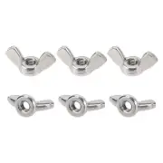 #8-32(D) Butterfly Wing Nuts 6Pack Butterfly Wing-Nut Silver Tone