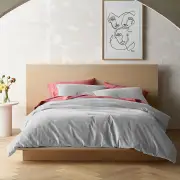 Vintage Design Homewares Dove Grey Cotton Corduroy Quilt Cover Set Double