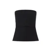 [Rick Owens] Rick Owens-Black Wool Bustier Top-Donna 42 IT