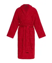Baroque pattern bathrobe L red