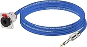 ROBAUN 1PC 6.35MM Stereo Female D-Type Panel Mount to 6.5MM Jack Colorful Cable 1/4" TRS Female to 1/4" TS Male Plug Adapter Cord(C1025SL-Blue,0.2m)