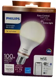 Philips WiZ Smart Light Bulb Soft White 2700K A21 LED Wifi Bluetooth