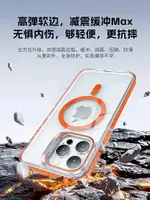 適用蘋果15PROMAX手機殼IPHONE15透明磁吸15PRO加厚防摔PLUS鏡頭支架保護殼15硬背軟邊新款