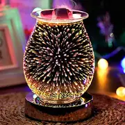 YChoice365 Scentsy Wax Melt Burners 3 Gear Adjustable Touch Aroma Lamp 3D Firework Lighted Wax Burner Glass Electric Oil Burner for Home Office Bedroo
