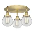 Innovations Lighting 916-3C-10-18 Beacon Flush Beacon 3 Light - Brass