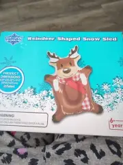 Snow Tube Inflatable Snow Sled Heavy Duty Kids 6+ yr Reindeer Design