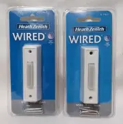 2 Heath Zenith SL-715-1 Wired Push Button Doorbell Button WHITE LIGHTED New